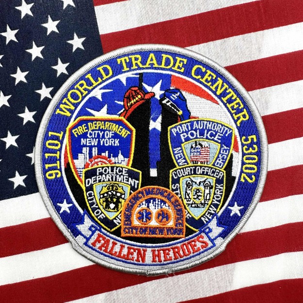 Écusson World Trade Center — Fallen Heroes : FDNY, Police, Port Authority, Court Officers et EMS